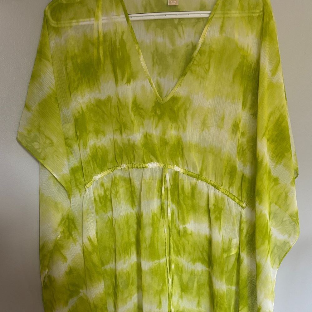 Michael Kors Lime Green Tie-Dye Swim Coverup